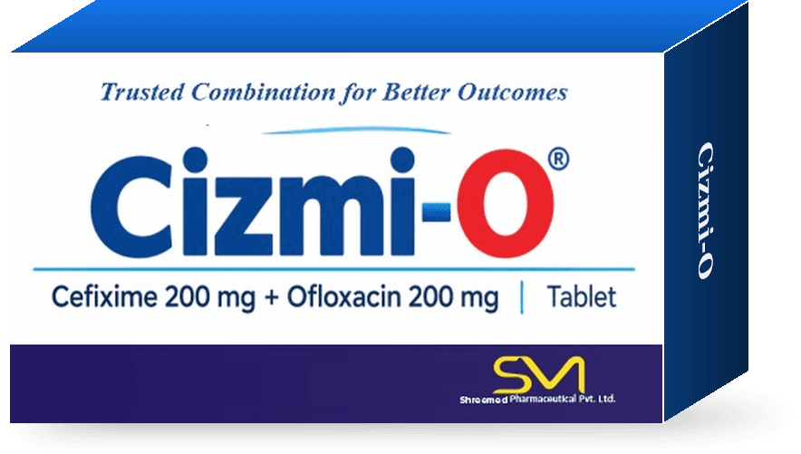 Cizmi-O™ (Cefixime 200 mg + Ofloxacin 200 mg) tablets carton